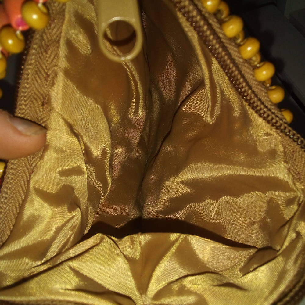 BOHO Wood Bead Purse - Picture 2 of 2